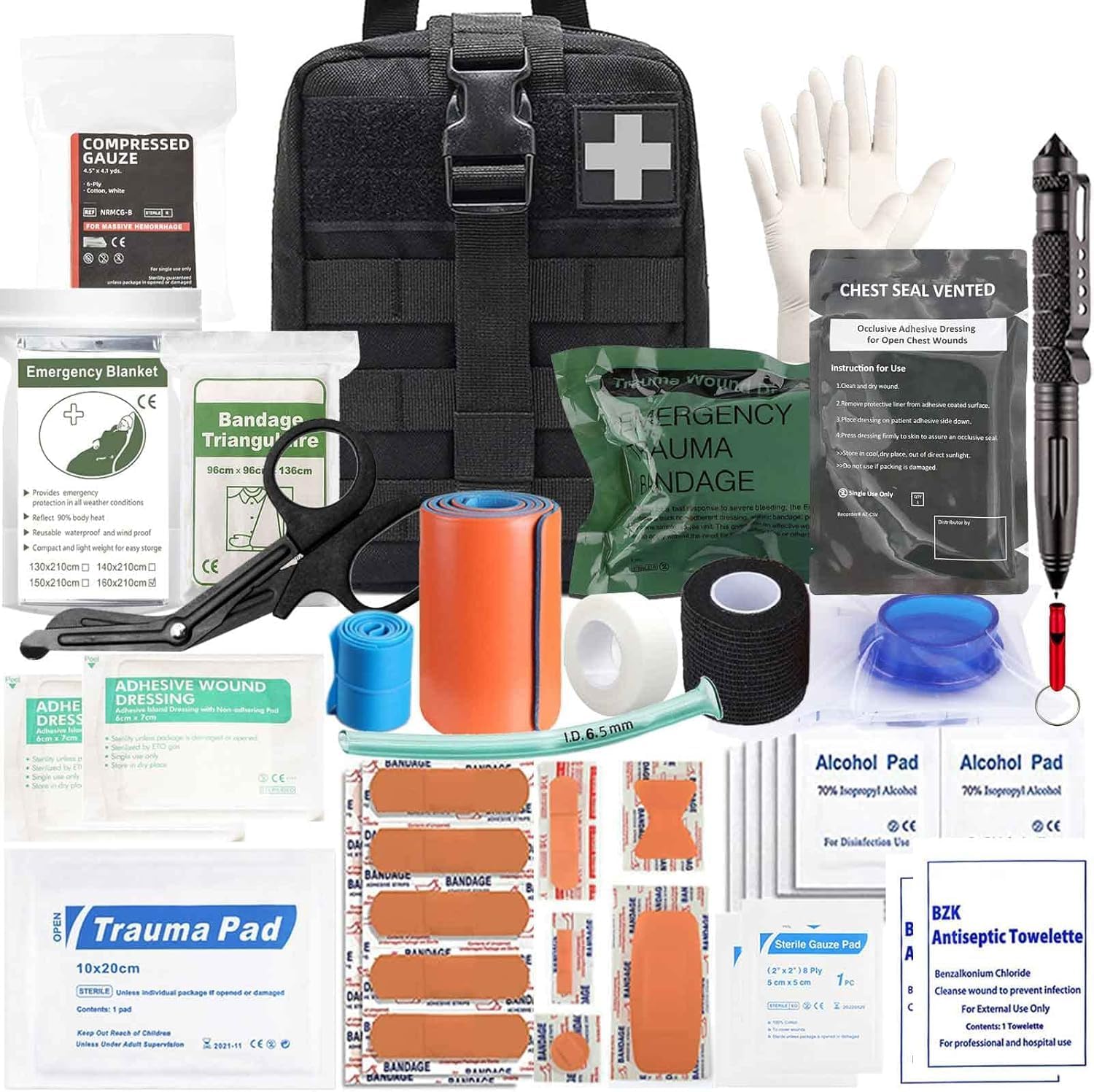 Ifak Trauma Kit - 74 Piece Tactical First Aid Supplies for Outdoors