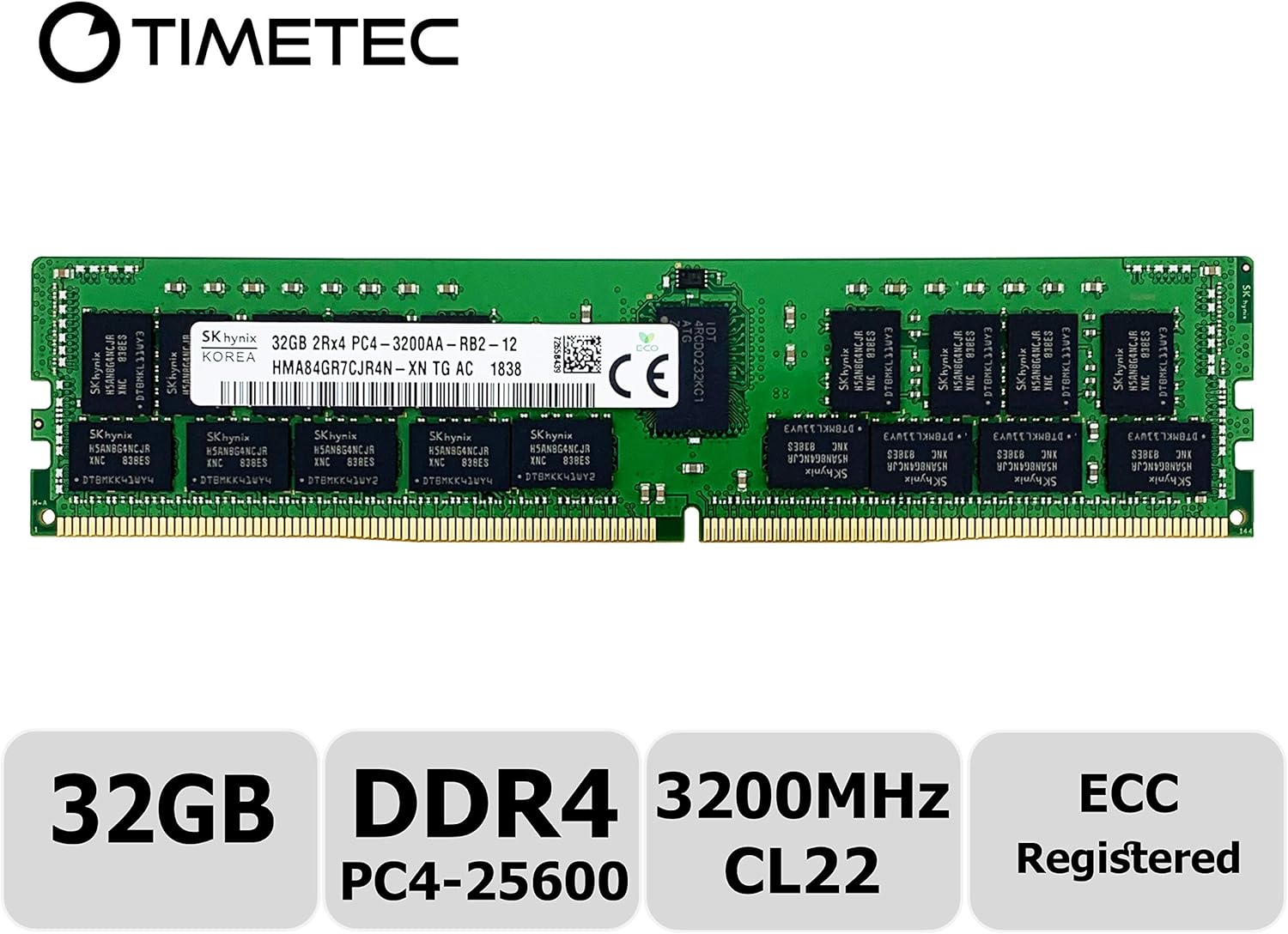 Timetec Hynix Original 32GB DDR4 3200MHz Registered ECC RAM