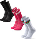Cycling Socks 3-Pack, Crew Length Unisex - Breathable Cushioned