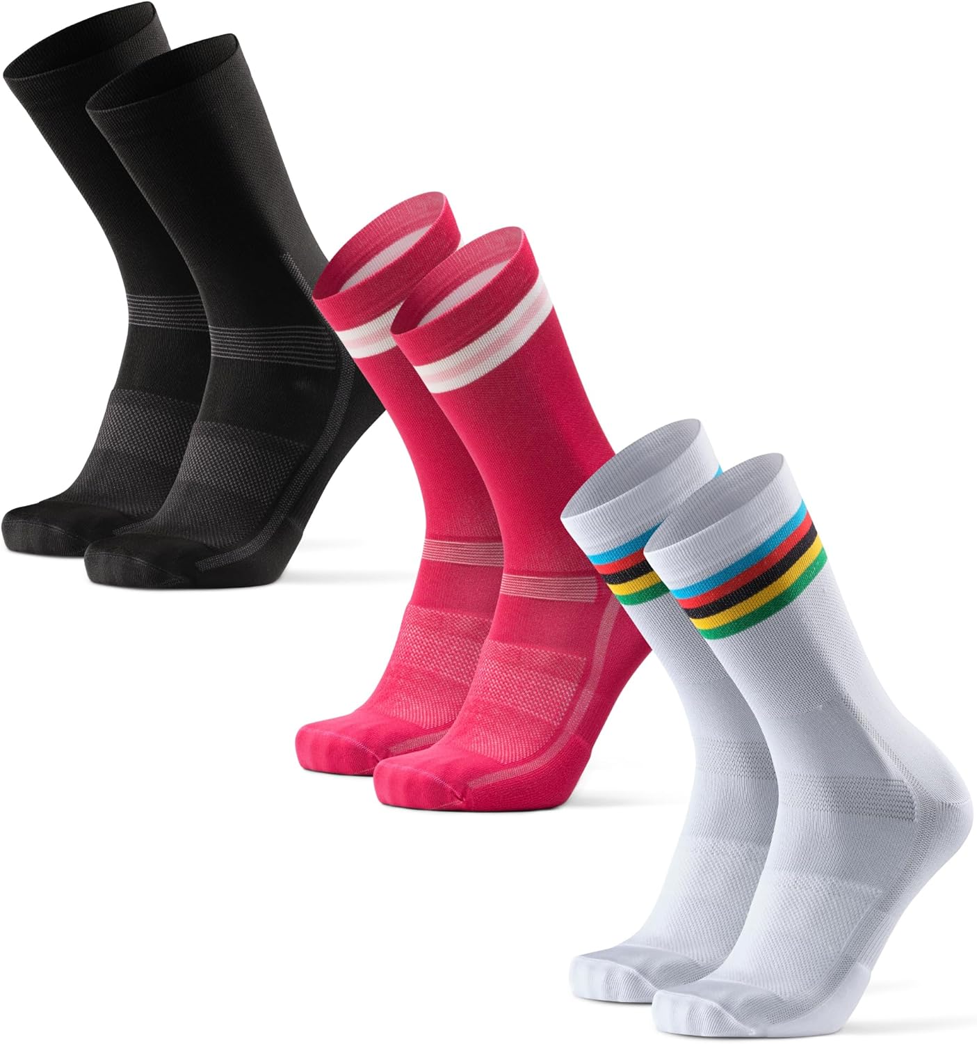 DANISH ENDURANCE Cycling Socks - Breathable and Cushioned 3-Pack