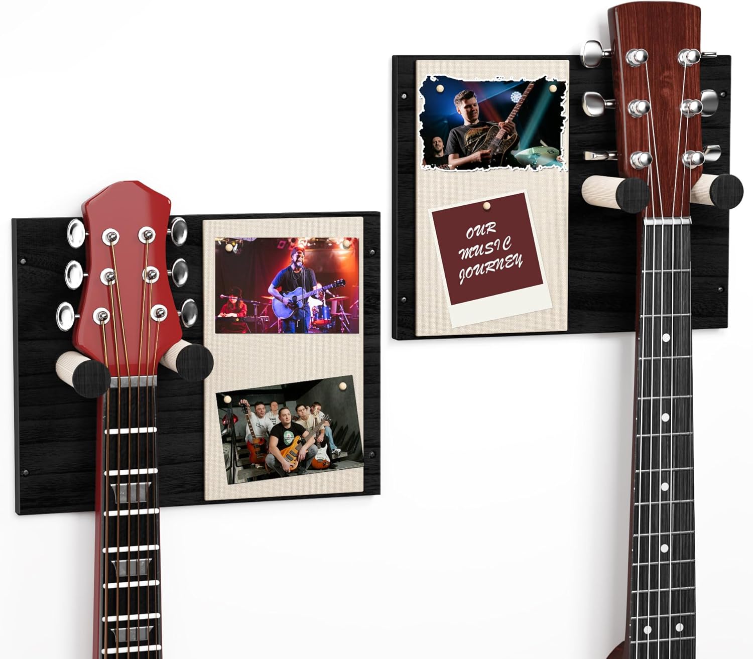 Premium Wood Guitar Wall Mounts - Set of 2