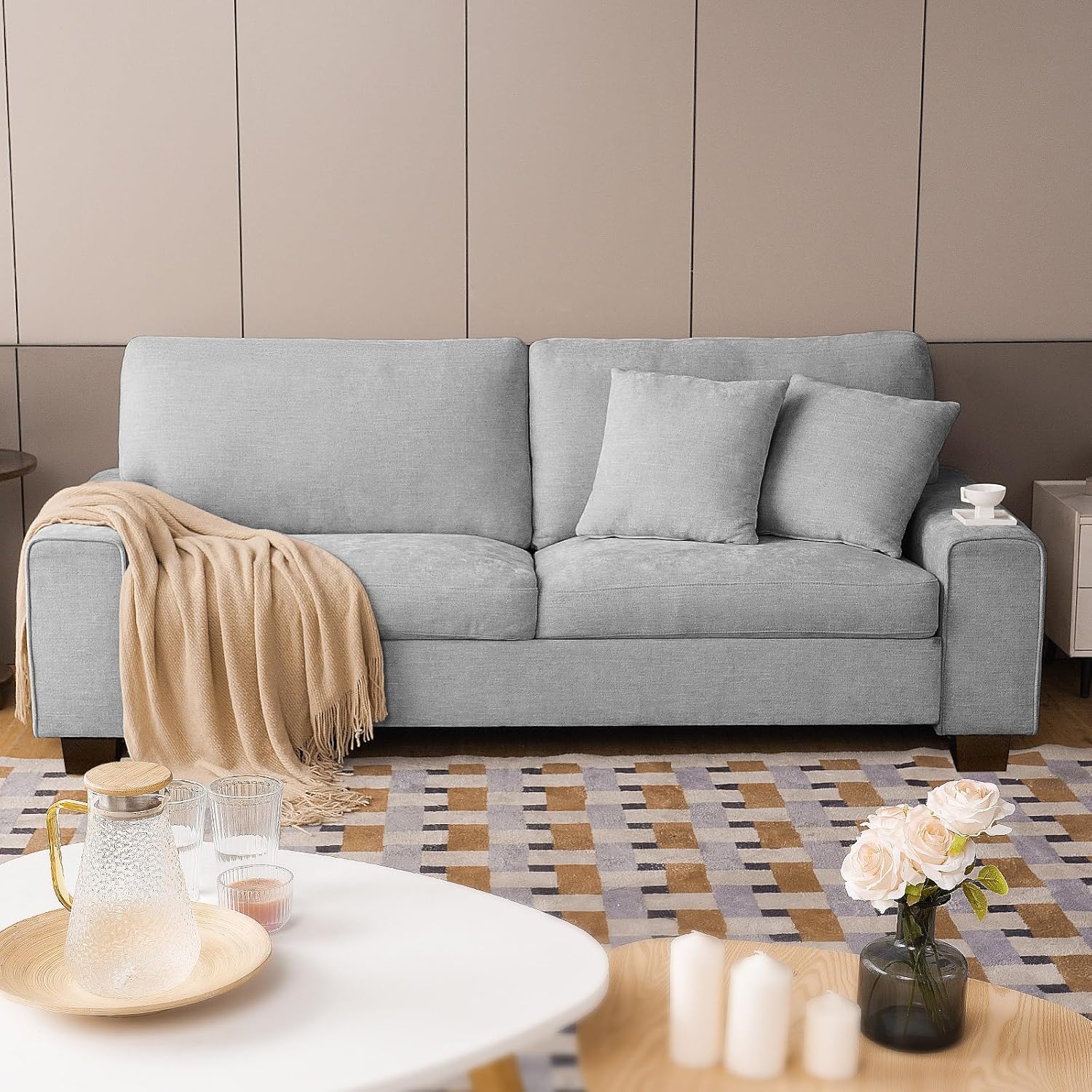 DOPEDIO Modern Loveseat Sofa for Small Spaces, Easy Assembly