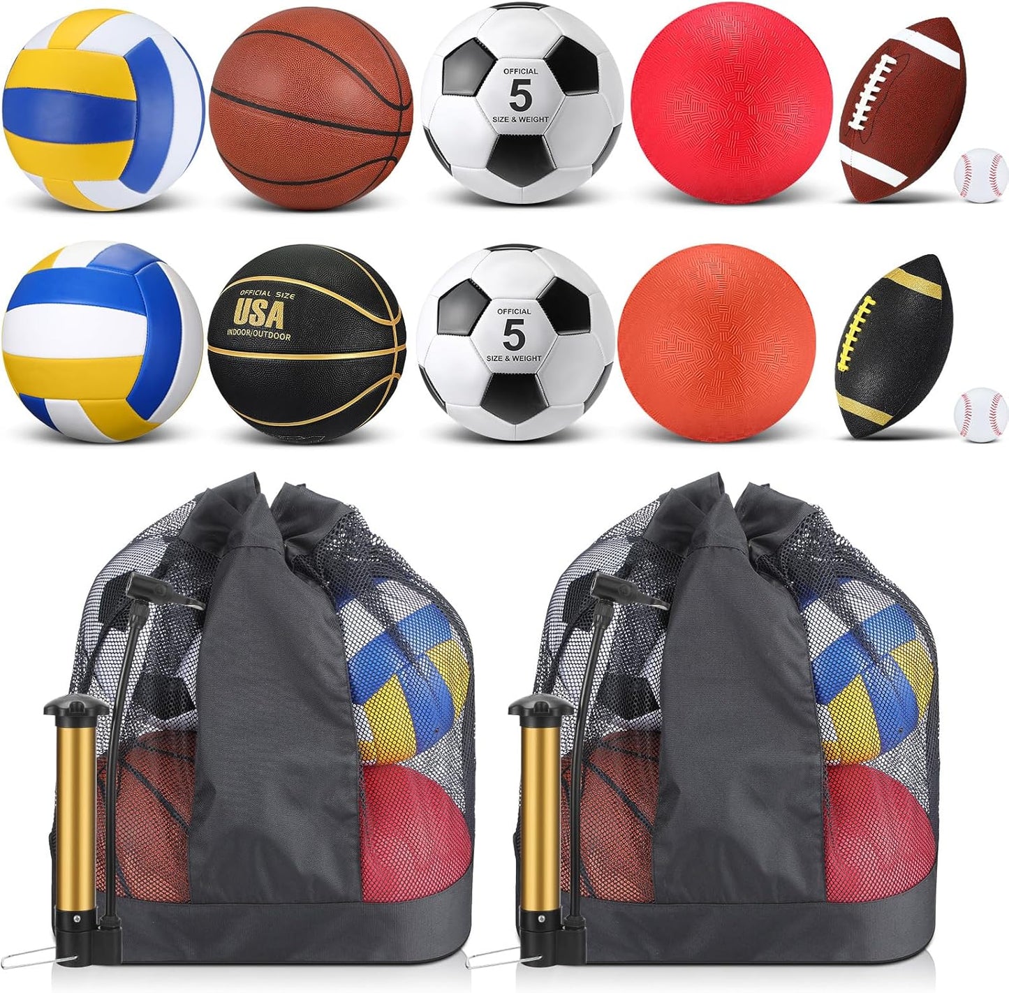 Deekin 12 Pcs Assorted Sport Ball Set for Family Fun and Training