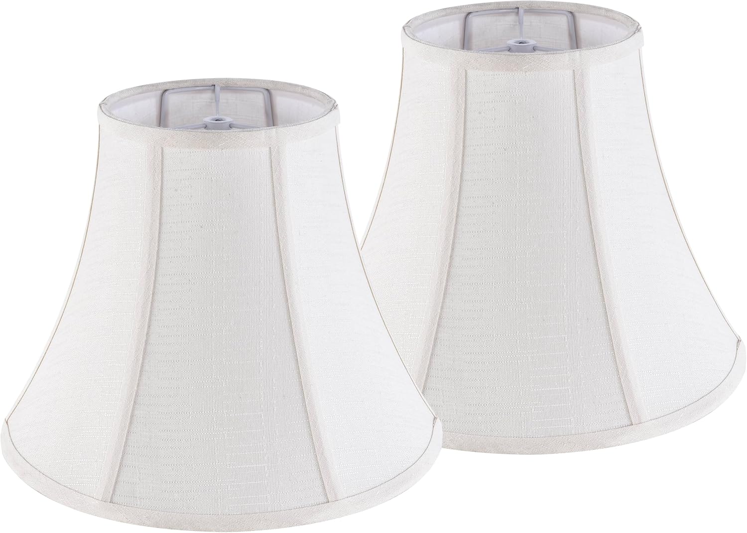 Creme White Bell Lamp Shades Set of 2 for Table & Bedside Lamps