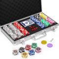 300pcs Poker Chip Set with Denominations - Professional Clay Weight