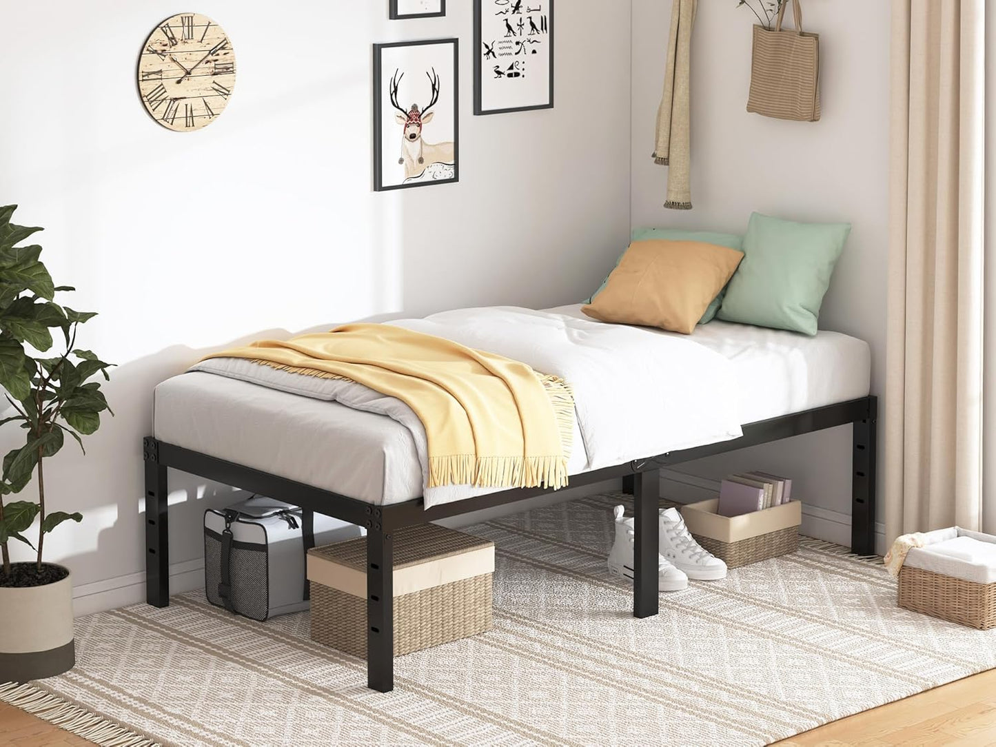 Twin Bed Frame - Heavy Duty Metal Platform Bed Frame for Comfort