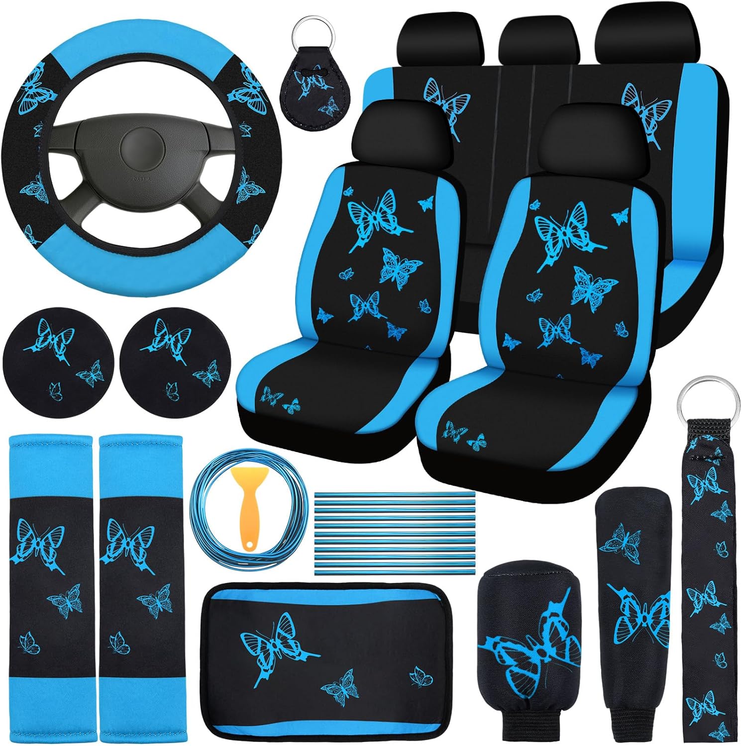 BBTO Butterfly Car Seat Full Set with Stylish Accessories