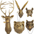 UITWMKTG 5 Pack Animal Head Wall Decor for Modern Home Style