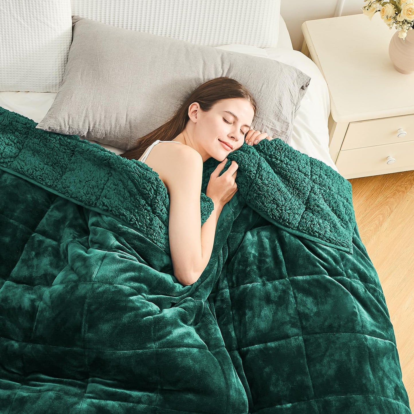 Cottonblue Sherpa Fleece Weighted Blanket for Deep Sleep