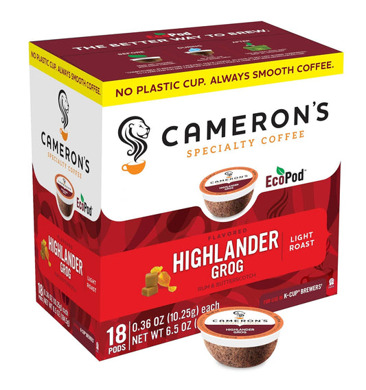 Cameron's Coffee Highlander Grog Pods - 18 Count