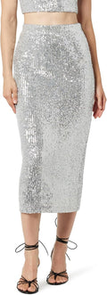 The Drop Bianca Sequin Midi Skirt - Flattering, Versatile Occasion