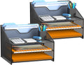 Samstar Mesh Desk File Organizer 2 Pack - 3-Tier Letter Trays