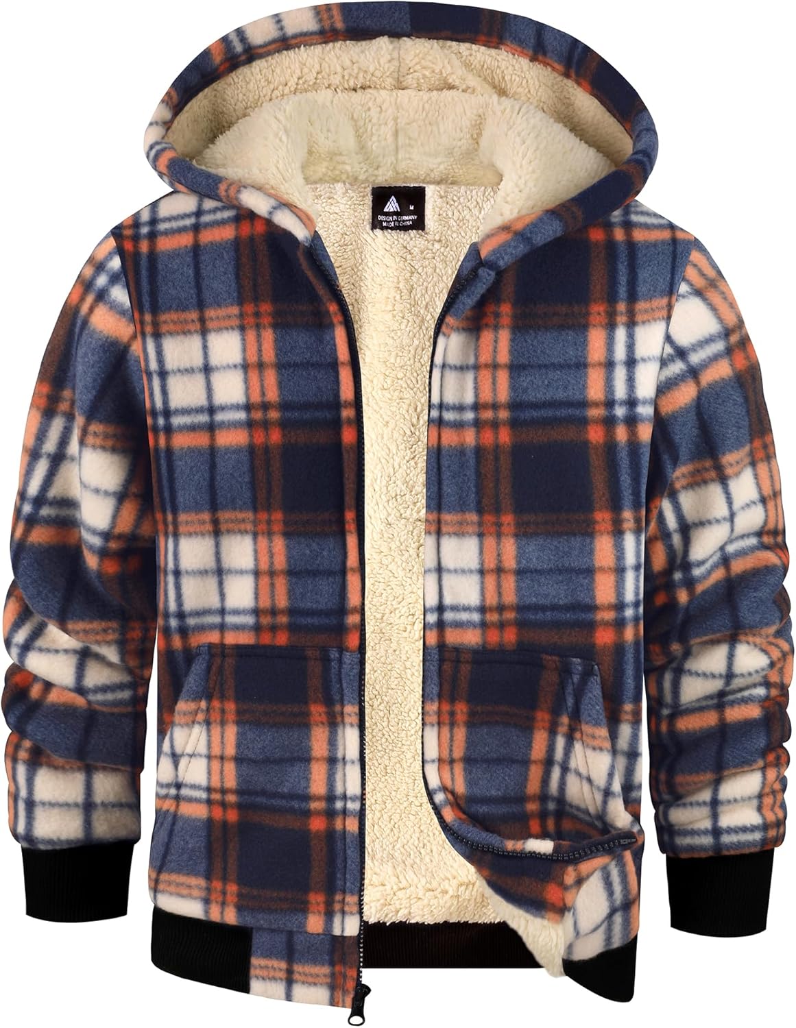 GEEK LIGHTING Boys Flannel Jacket with Sherpa Lining for Winter