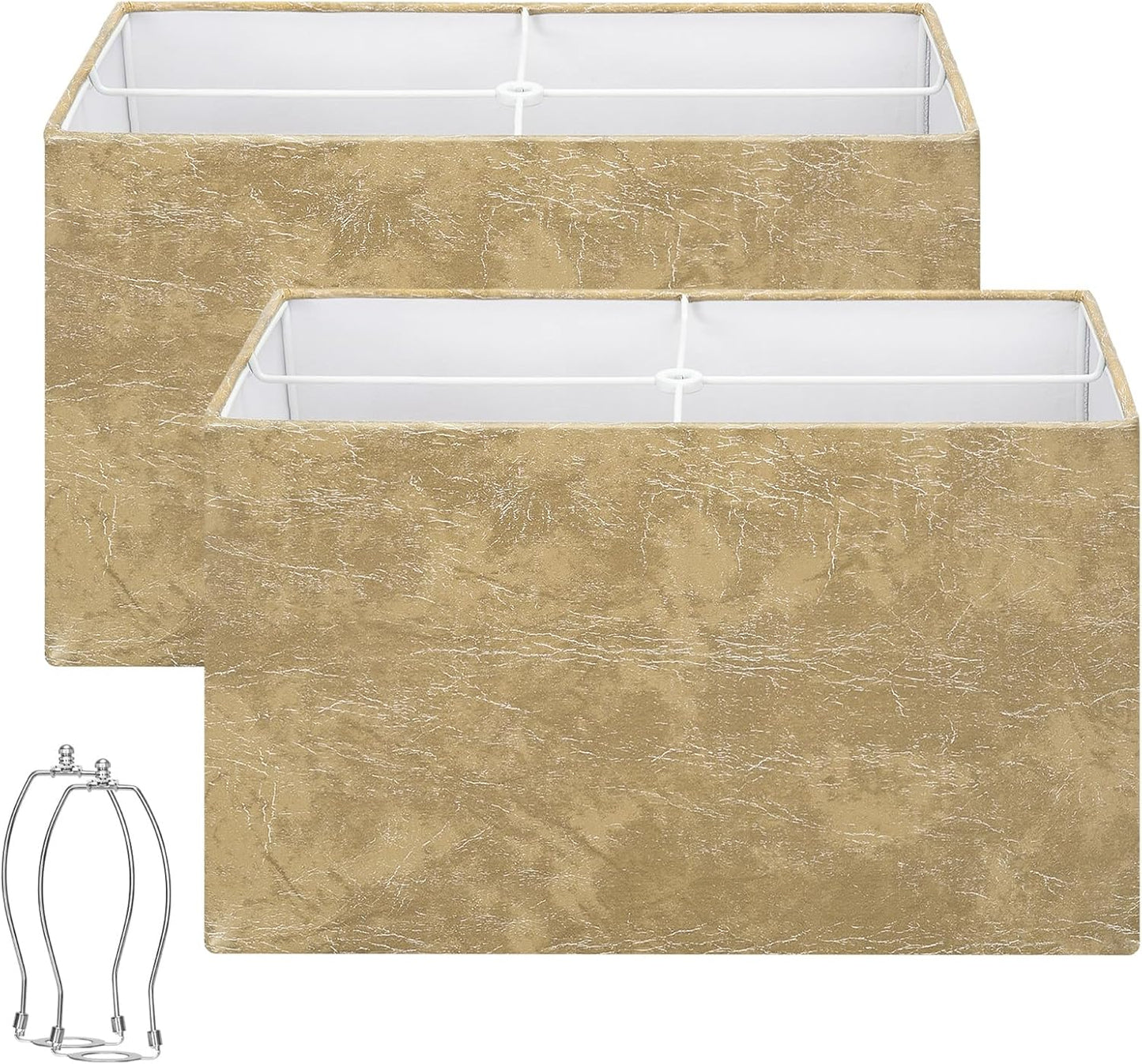 Rustic Rectangle Lamp Shades Set of 2 for Table Lamps