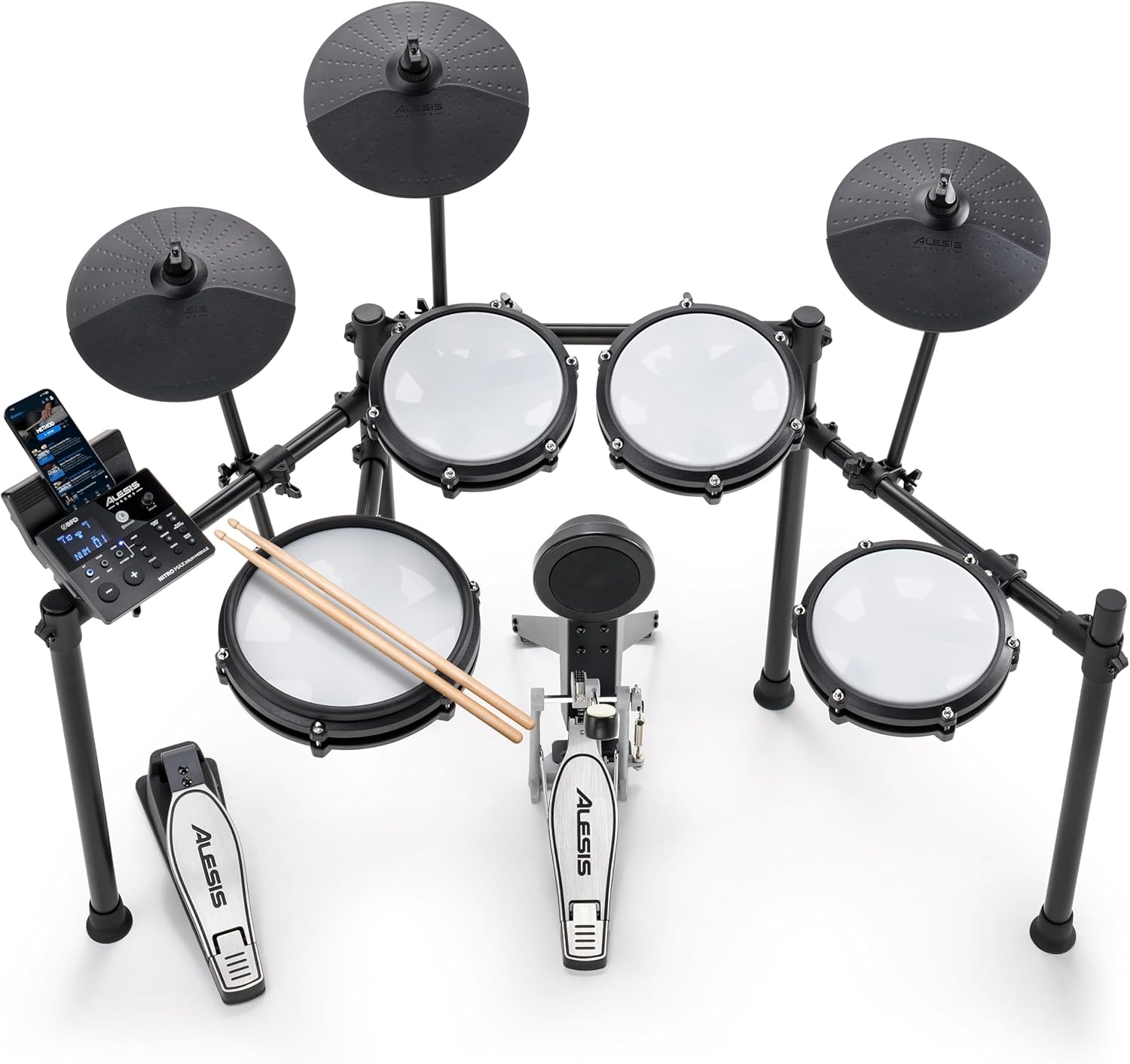 Alesis Nitro Max Kit Electric Drum Set with Mesh Pads & Bluetooth