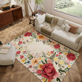 Floral Washable 6ftx9ft Area Rugs for Bedroom and Living Room