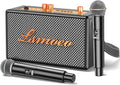 Karaoke Machine for Adults Retro Wood Cabinet with 2 Mics - Portable