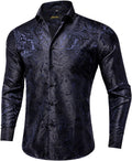 Silk Paisley Dress Shirt for Men - Elegant Jacquard Design