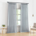 Vision Home Blue Pinch Pleated Semi Sheer Curtains 90 in - Light