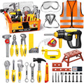 Deejoy Tool Set with Tool Box & Electronic Toy Drill - Pretend Play