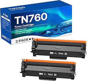 TN760 Toner Cartridges Replacement for Brother Printers, 2 Pack