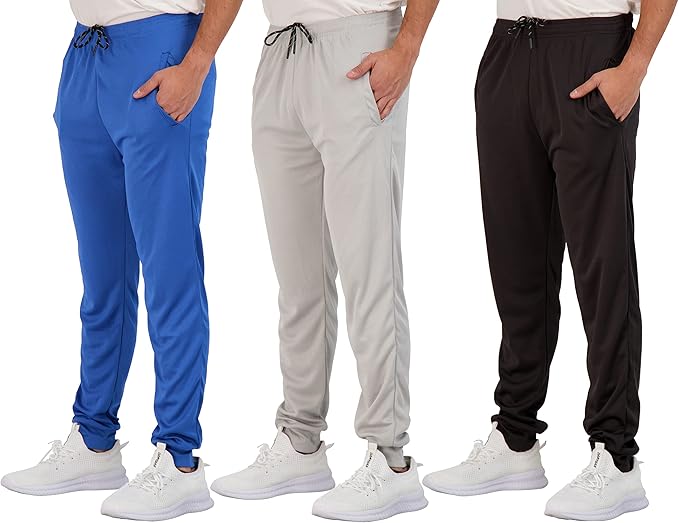 Real Essentials Men's Tech Mesh Jogger Sweatpants with Pockets