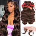 Brown Body Wave Human Hair Bundles 4-Pack - Thick Chocolate Brown