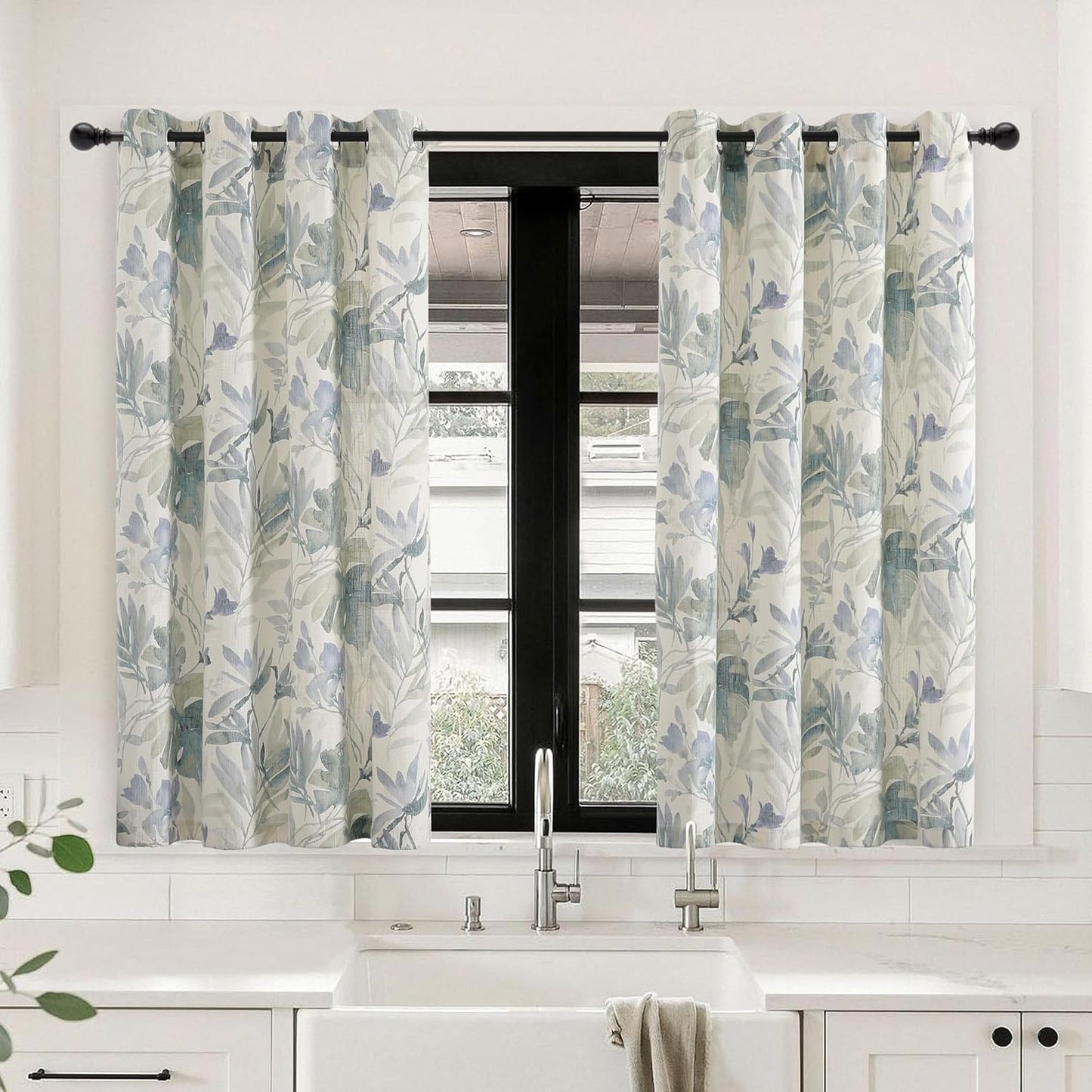 MYSKY HOME Kitchen Curtains 54 in Long Semi Sheer Light Filtering