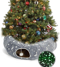 LUCKITTY Cat Tunnel Bed with Plush Ball Toy for Kittens and Cats