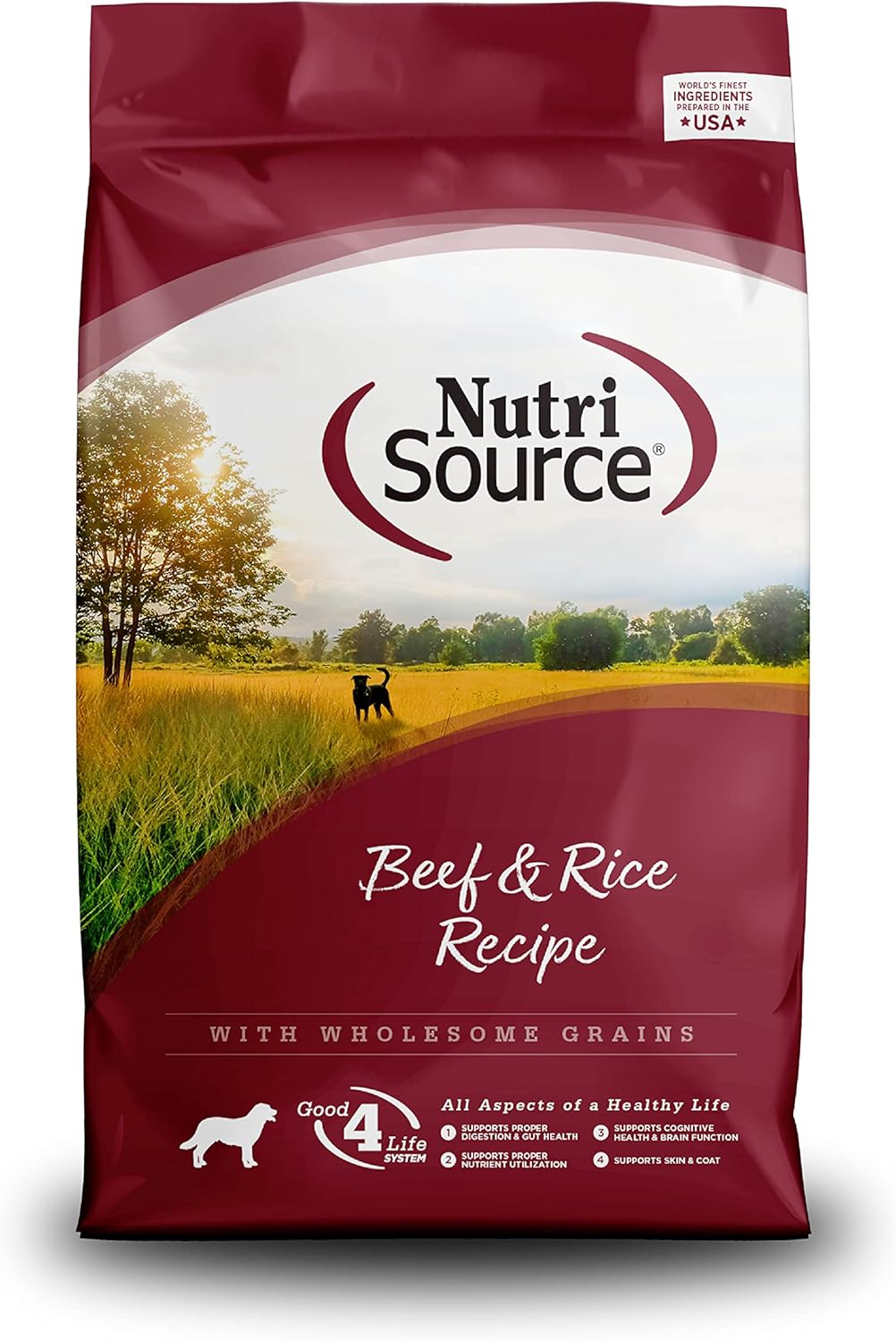 NutriSource Dry Dog Food with Beef and Rice for Healthy Dogs