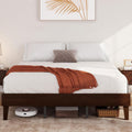 King Solid Wood Platform Bed Frame - Noise-Free, 12in Storage