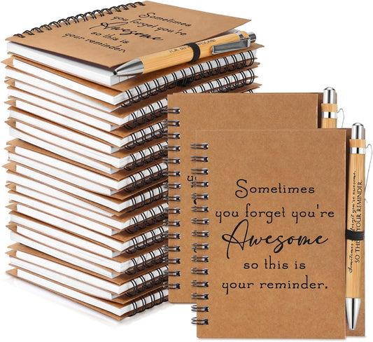 Honoson Spiral Notebooks and Bamboo Pens for Inspirational Gifts