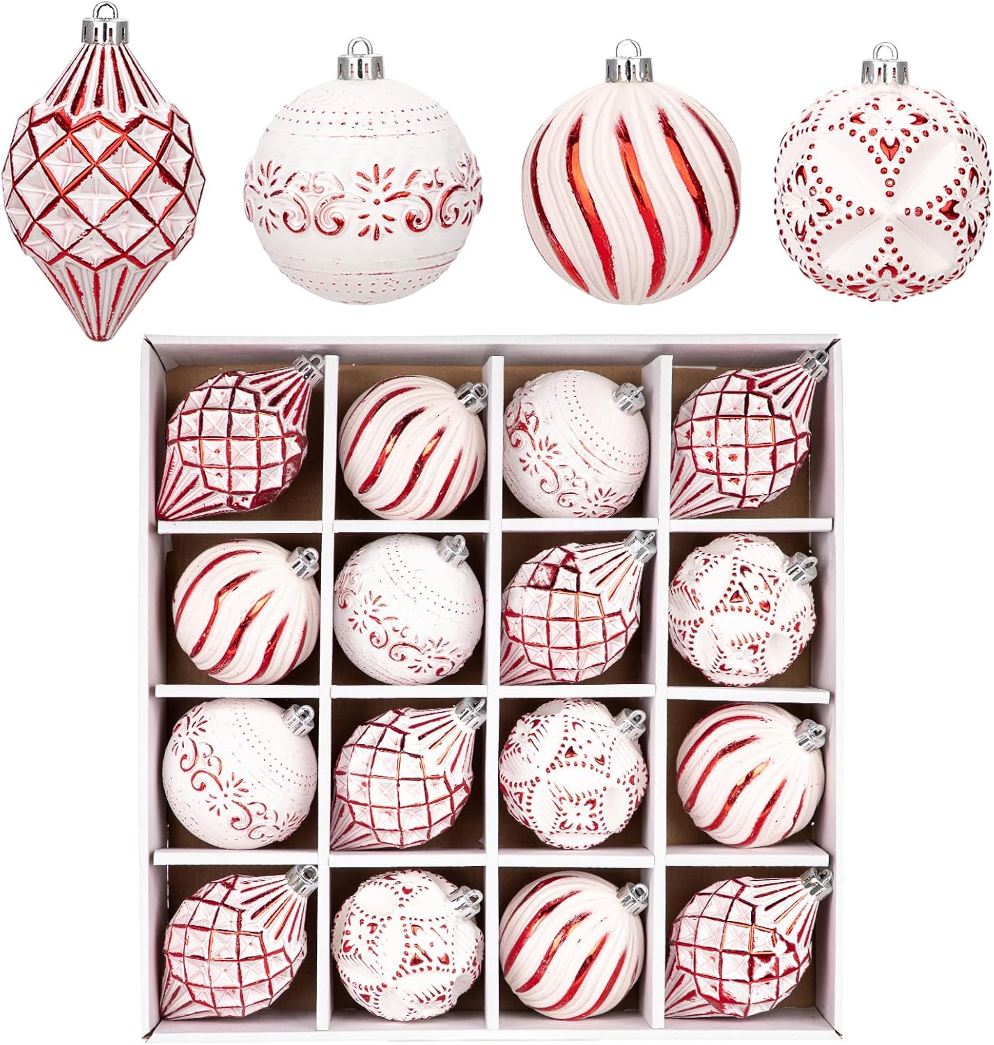 16PCS Shatterproof Christmas Ball Ornaments Set for Holiday Decor