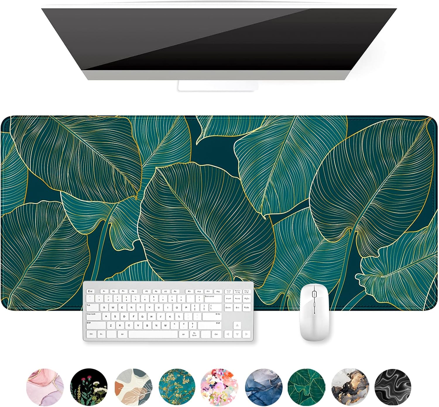 XXL Tropical Leaves Desk Mat - Big Gaming Mousepad