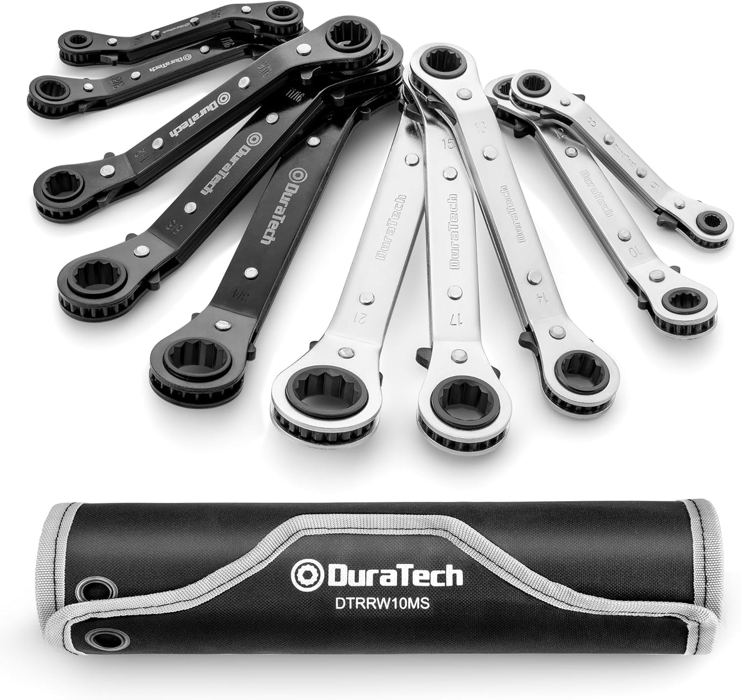DURATECH 10-Piece Reversible Ratcheting Wrench Set for Efficiency