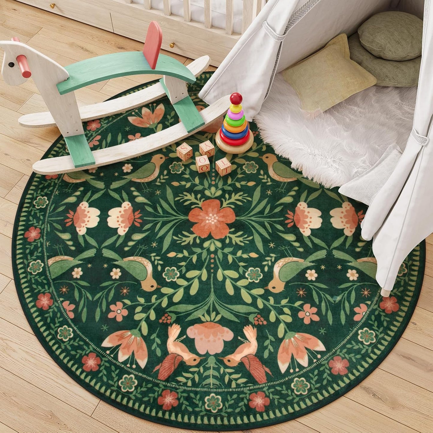 Moynesa 6ft Round Area Rug for Living Room, Soft and Non-Slip