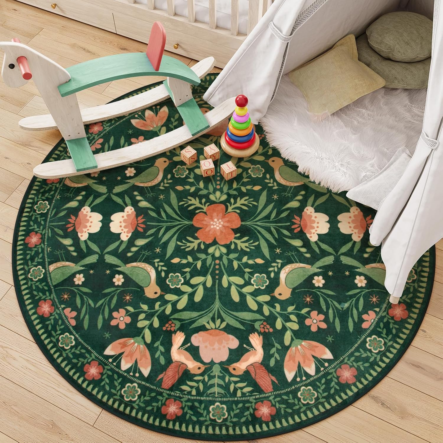 Moynesa 6ft Round Area Rug for Living Room, Soft and Non-Slip