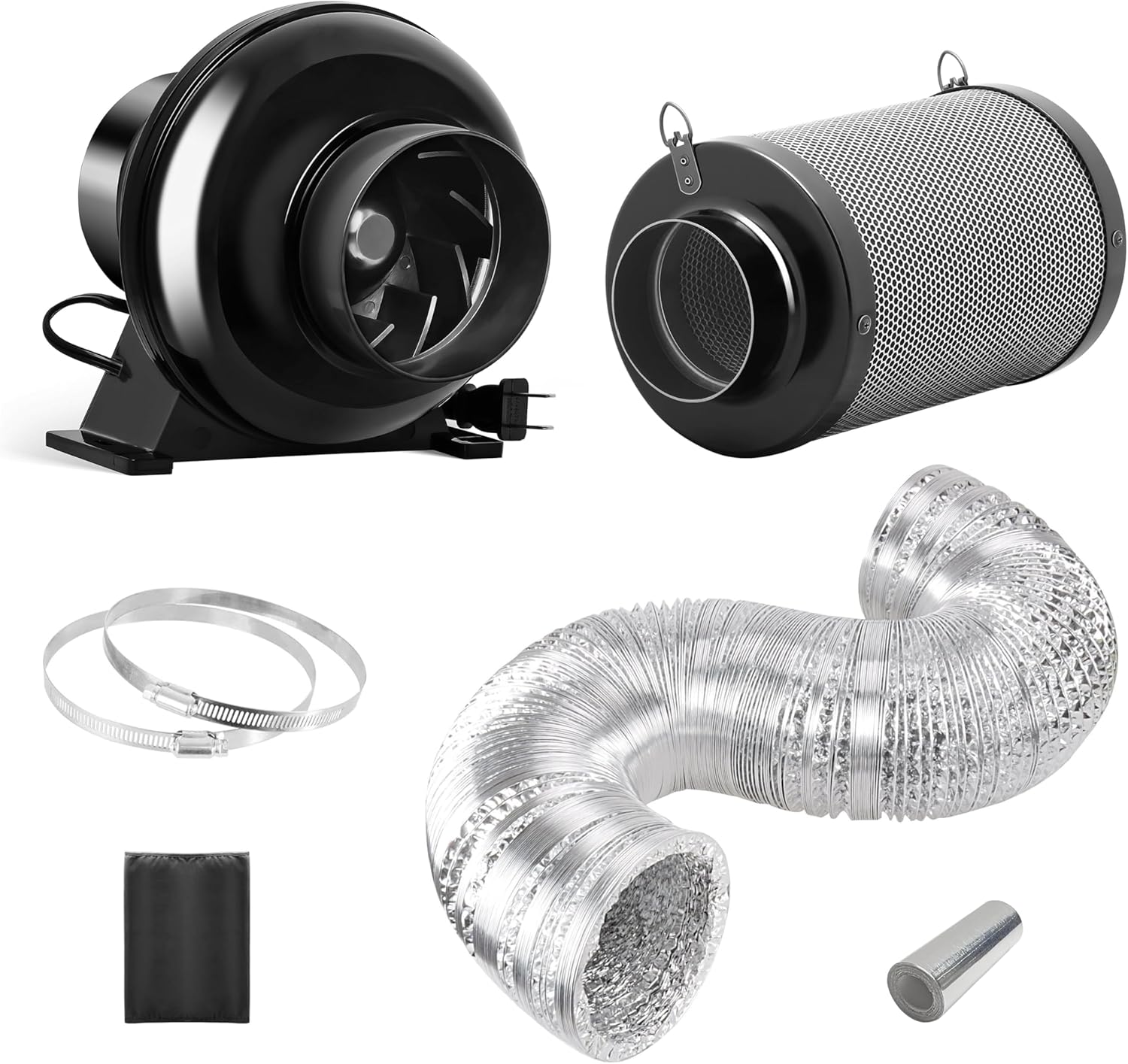 Efficient 4 Inch 195 CFM Exhaust Inline Duct Fan for Ventilation