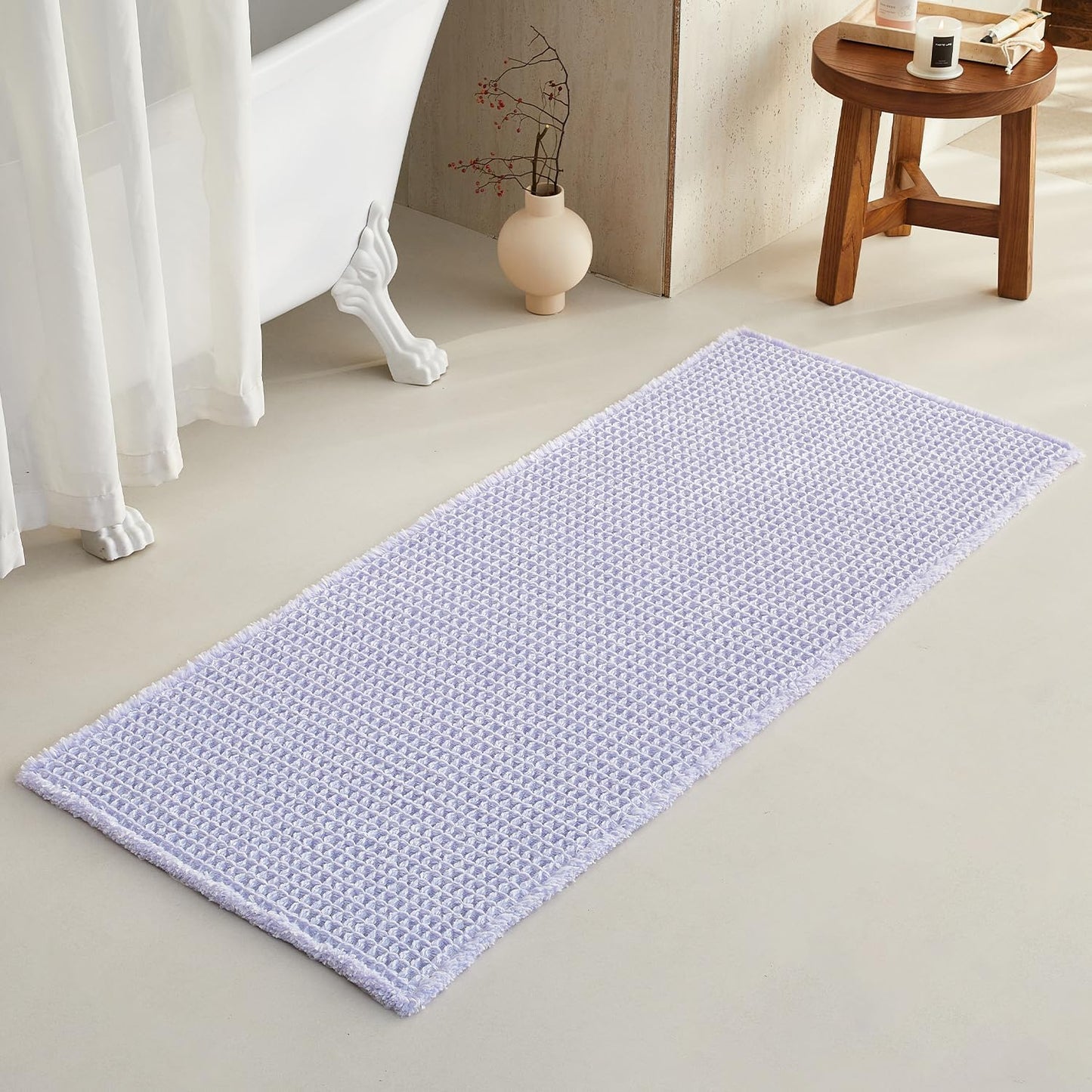 Waffle Runner Rug Bathroom Non Slip Washable Long Super Absorbent