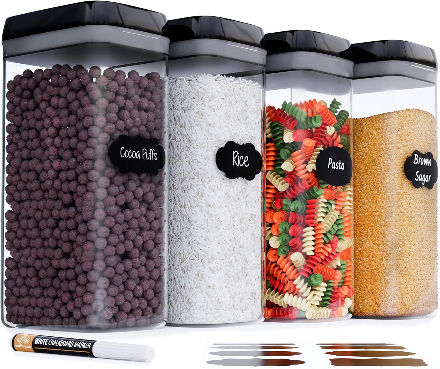 Chef's Path Airtight Food Storage Boxes for Kitchen Organization