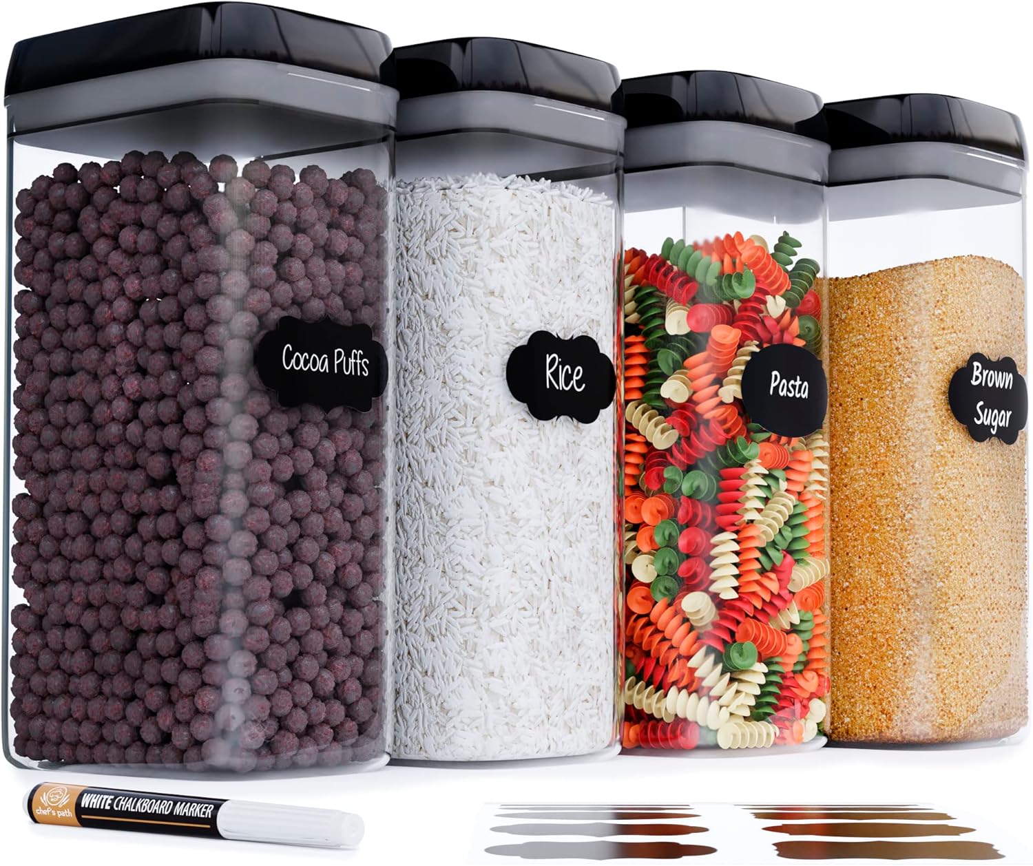 Chef's Path Airtight Food Storage Boxes for Kitchen Organization