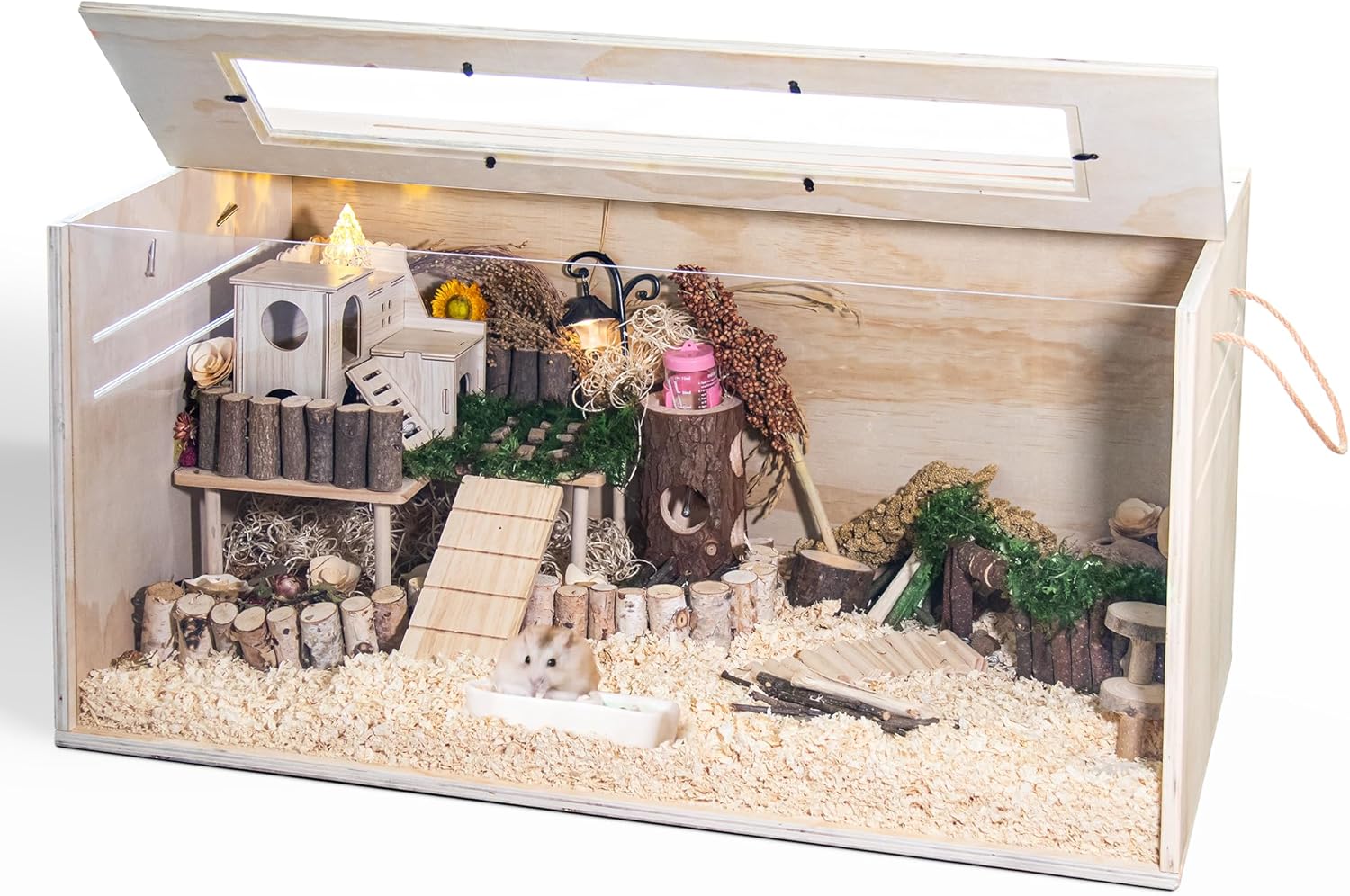 Chewproof Hamster Cage for Small Animals with Openable Top