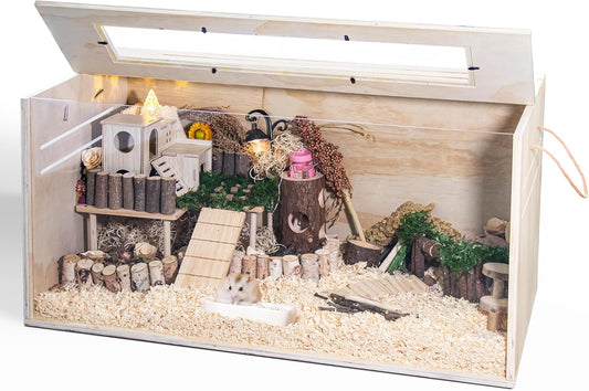 Chewproof Hamster Cage for Small Animals with Openable Top