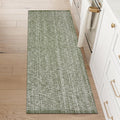Washable Runner Rug 2ftx6ft Green Woven Hallway Runner - Reversible