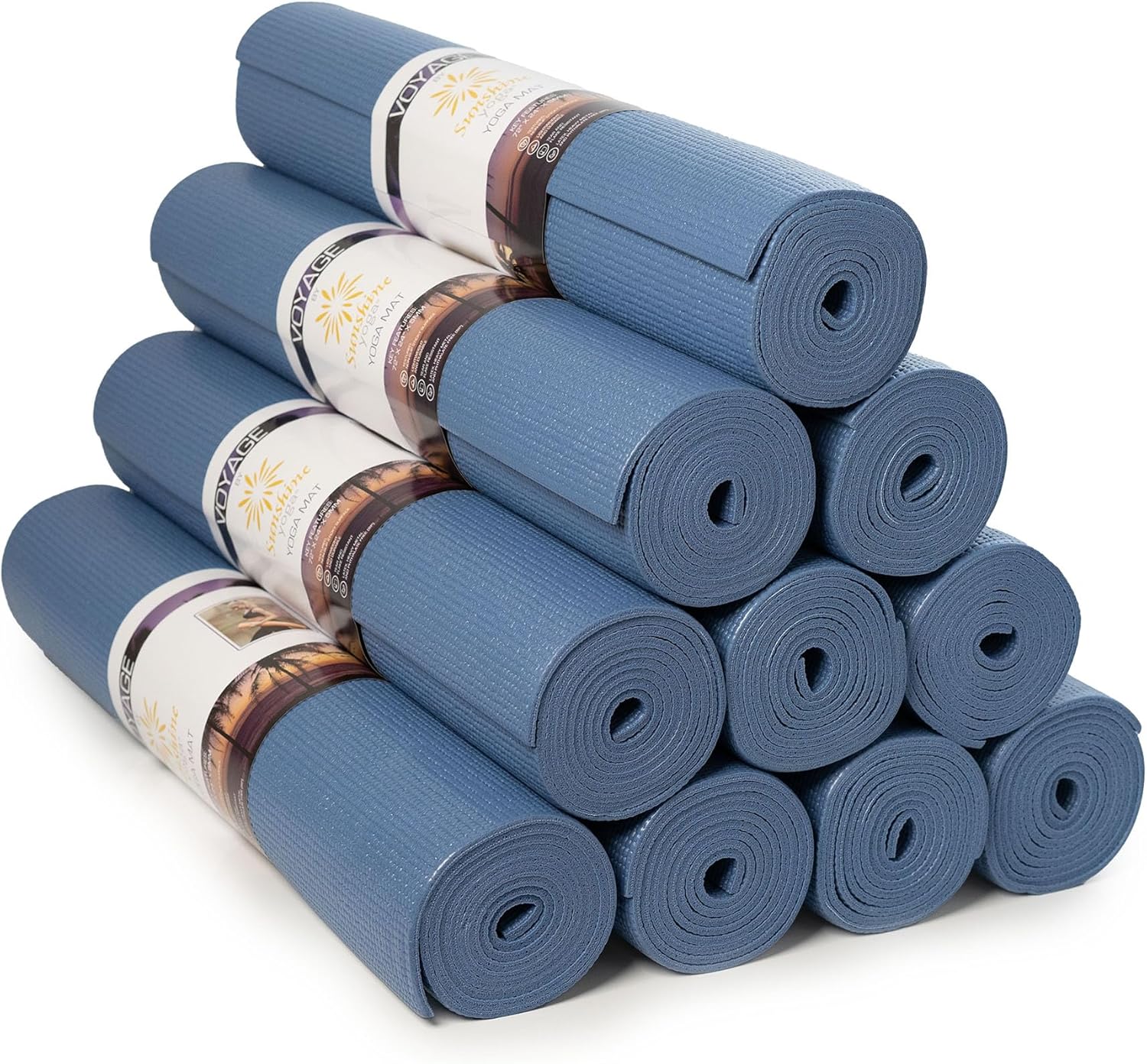 Voyage Yoga Mat 10 Pack, 72in x 24in, 5mm Thick, Non-Slip