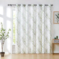 Extra Wide Patio Door Curtain 100 in x 96 in - Tree Print Semi Sheer