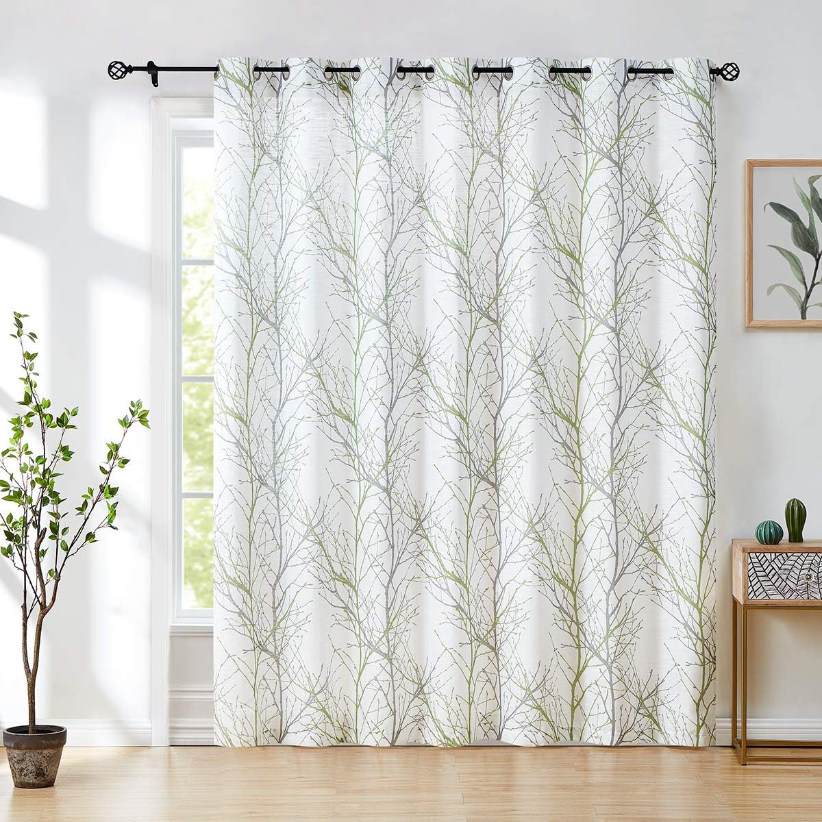 FMFUNCTEX Extra Wide Patio Door Curtain for Modern Home Decor
