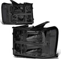 OE Style Headlights Compatible With 07-13 GMC Sierra - Smoked/Clear