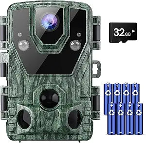 1080P 24MP Trail Camera with Night Vision and Wide-Angle Lens