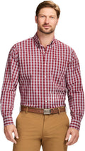 IZOD Men's Performance Comfort Long Sleeve Plaid Button Down - Comfort